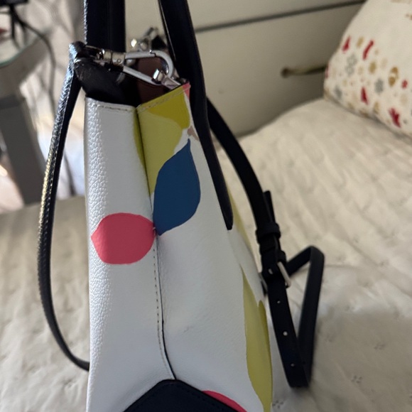 Kate Spade White Satchel with Bold Floral Accents - Picture 3 of 6